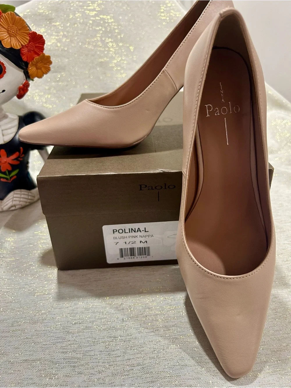 Linea Paolo Leather Blush Nude Pointed-Toe Pumps